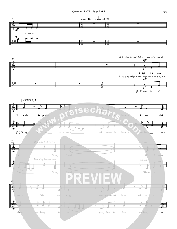 Glorious Choir Sheet (SATB) (Chris Tomlin)