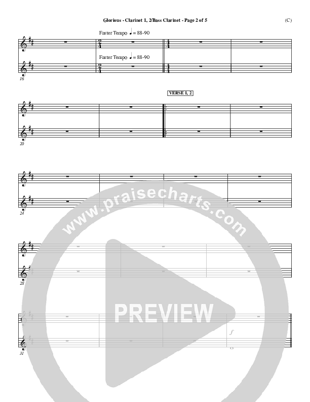 Glorious Clarinet 1/2, Bass Clarinet (Chris Tomlin)