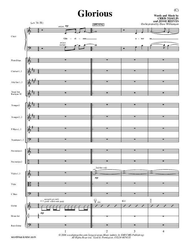 Glorious Conductor's Score (Chris Tomlin)