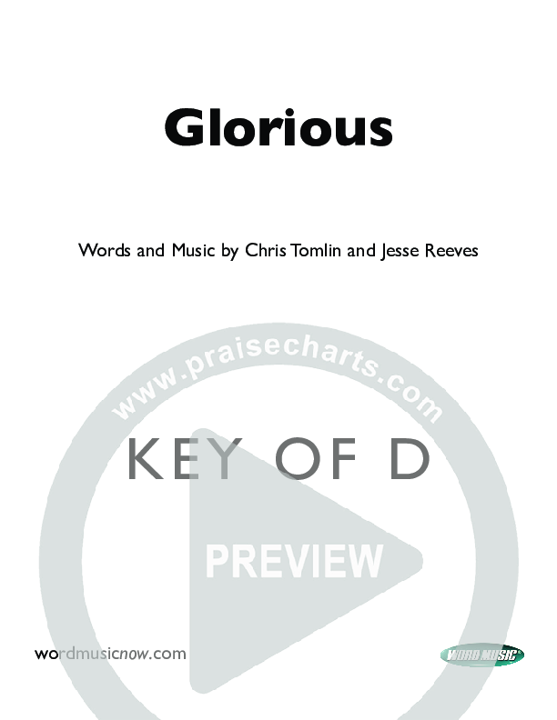 Glorious Cover Sheet (Chris Tomlin)