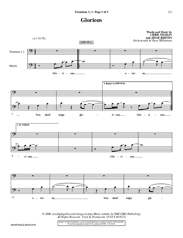 Glorious Trombone 1/2 (Chris Tomlin)