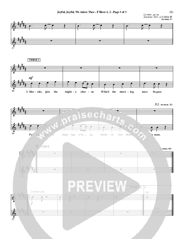 Joyful Joyful We Adore Thee French Horn 1/2 (Charlie Hall)