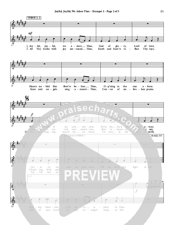 Joyful Joyful We Adore Thee Trumpet 1 (Charlie Hall)