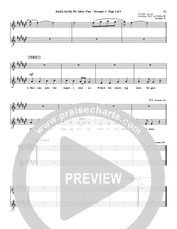 Joyful Joyful We Adore Thee Trumpet 1 (Charlie Hall)