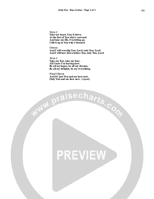Only You Rhythm Chart (David Crowder)