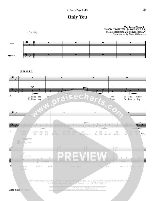 Only You Contrabass (David Crowder)