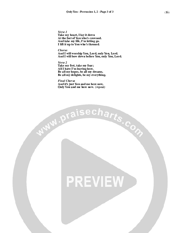 Only You Percussion 1/2 (David Crowder)