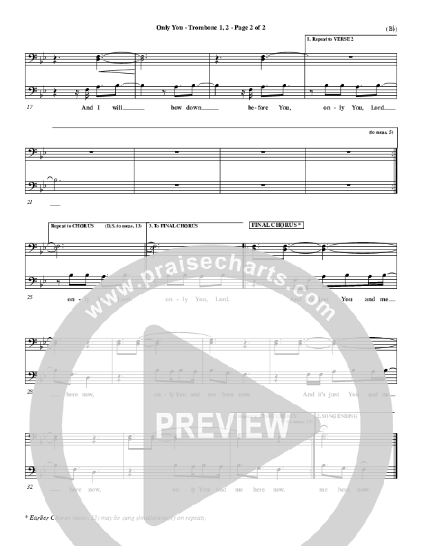 Only You Trombone 1/2 (David Crowder)