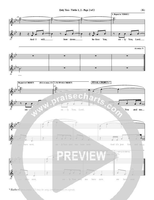 Only You Violin 1/2 (David Crowder)