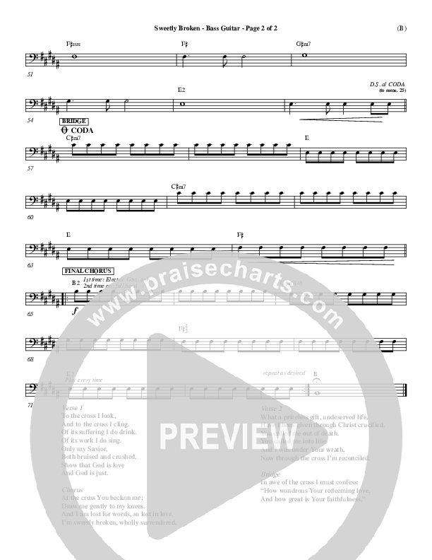 Sweetly Broken Bass Guitar (Jeremy Riddle)