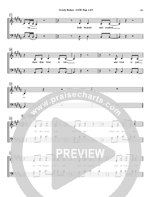 Sweetly Broken Choir Sheet (SATB) (Jeremy Riddle)