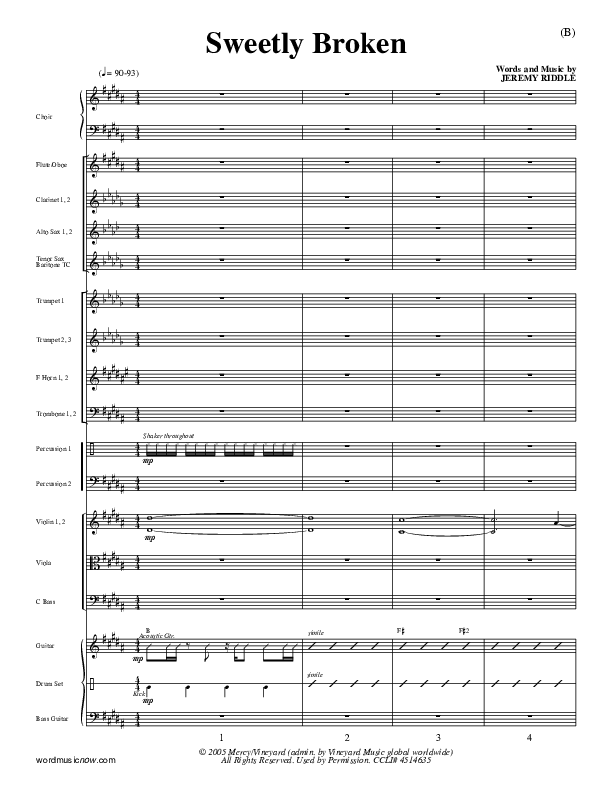 Sweetly Broken Orchestration (Jeremy Riddle)