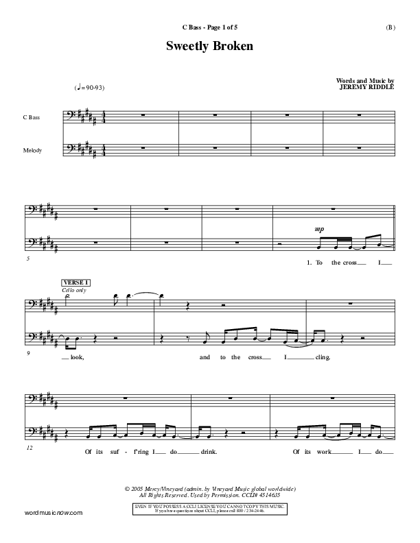 Sweetly Broken Contrabass (Jeremy Riddle)