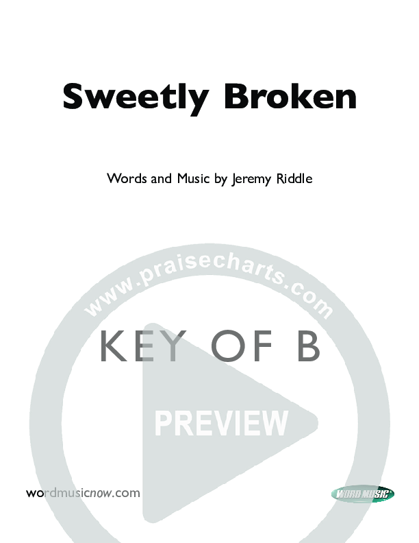 Sweetly Broken Cover Sheet (Jeremy Riddle)