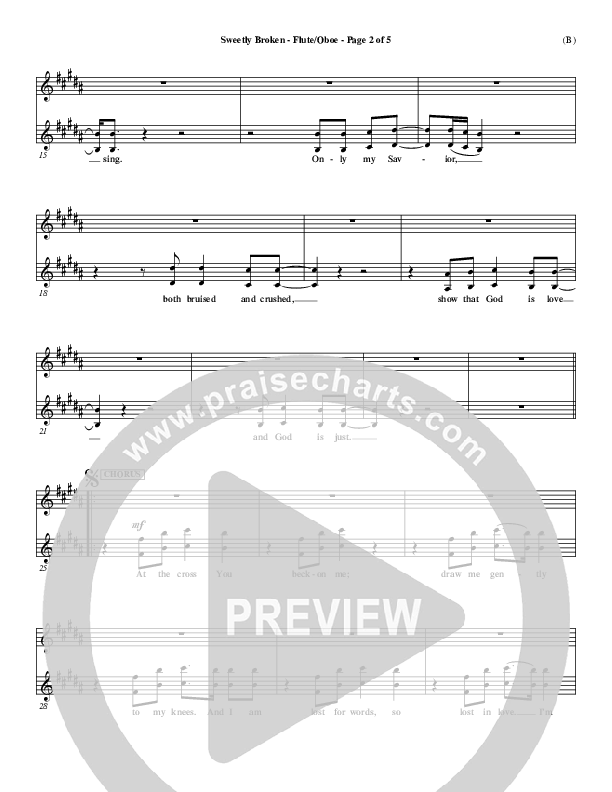 Sweetly Broken Flute/Oboe (Jeremy Riddle)