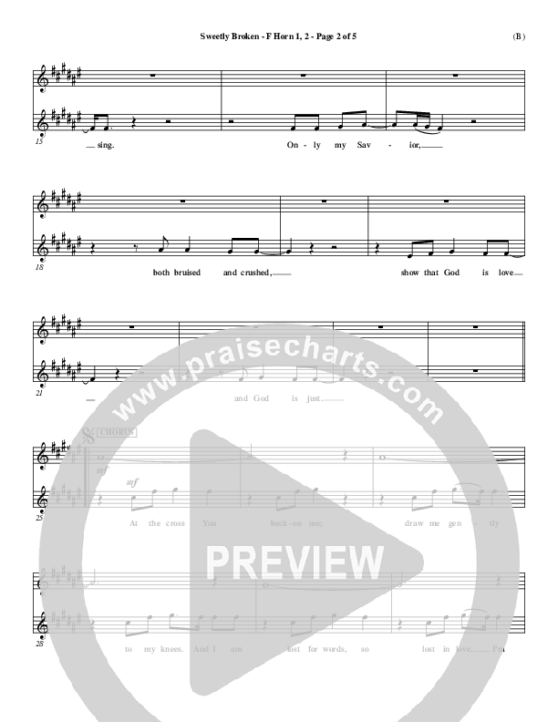 Sweetly Broken French Horn 1/2 (Jeremy Riddle)