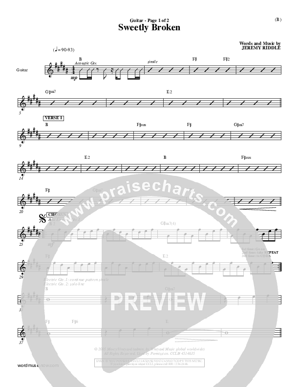 Sweetly Broken Guitar (Jeremy Riddle)