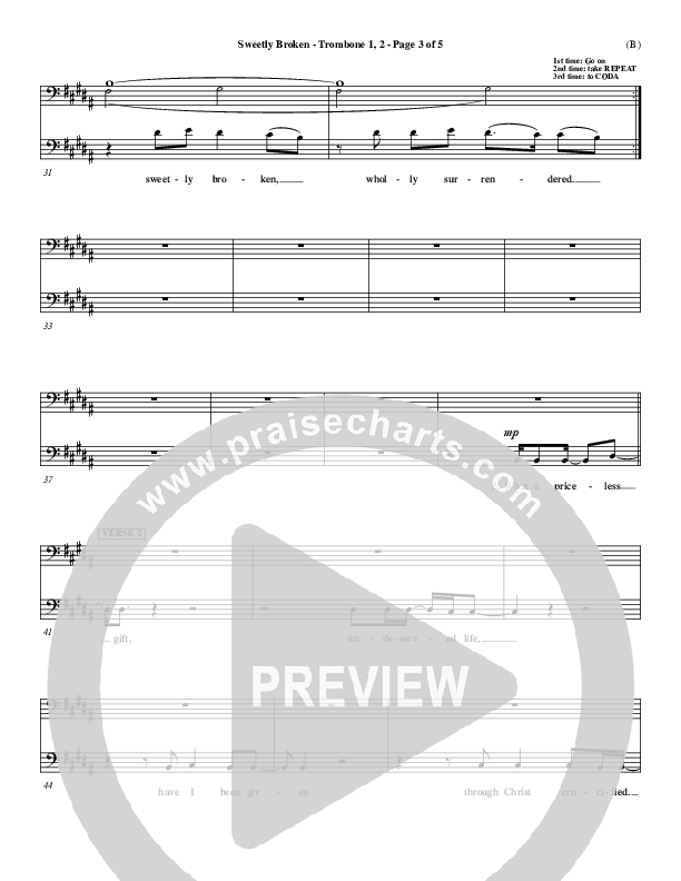 Sweetly Broken Trombone 1/2 (Jeremy Riddle)