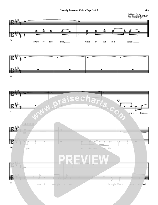 Sweetly Broken Viola (Jeremy Riddle)