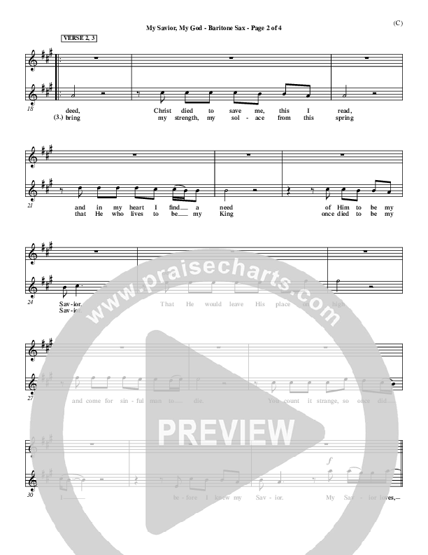 My Savior My God Bari Sax (Aaron Shust)