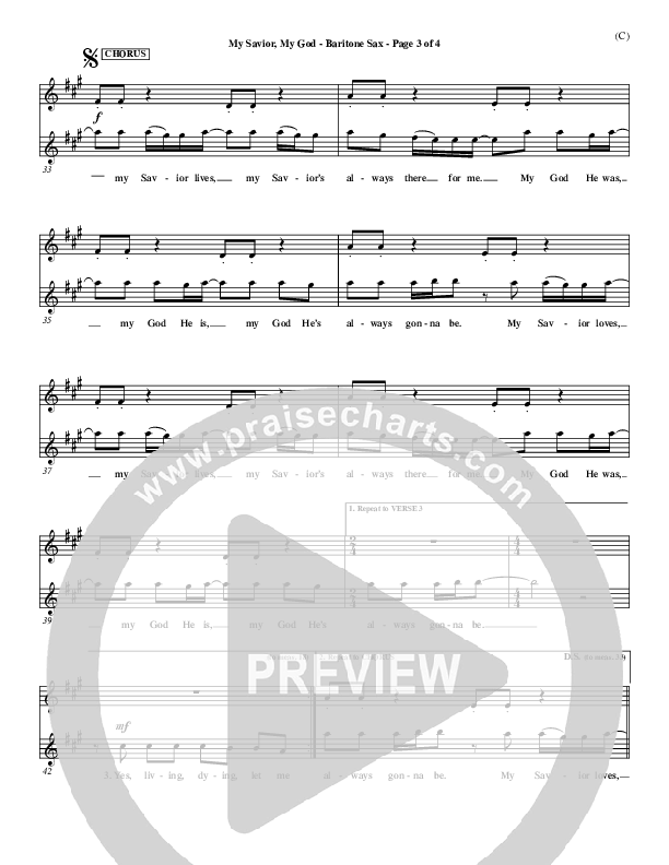 My Savior My God Bari Sax (Aaron Shust)