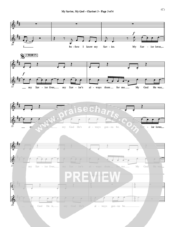 My Savior My God Clarinet 3 (Aaron Shust)