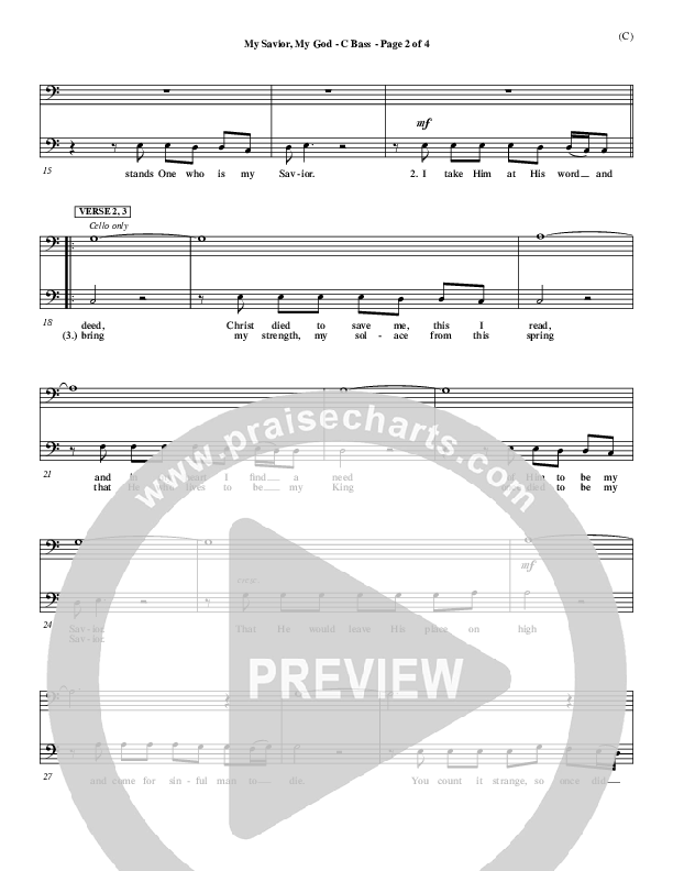 My Savior My God Contrabass (Aaron Shust)