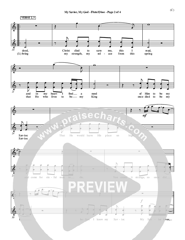 My Savior My God Flute/Oboe (Aaron Shust)