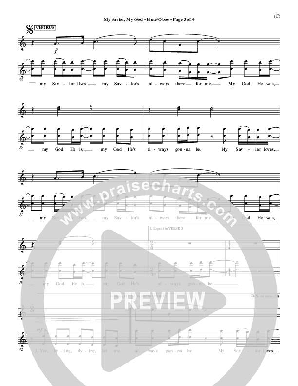 My Savior My God Flute/Oboe (Aaron Shust)