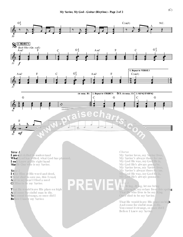 My Savior My God Guitar (Aaron Shust)