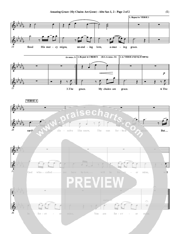 Amazing Grace (My Chains Are Gone) Alto Sax (Chris Tomlin)