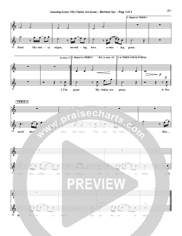 Amazing Grace (My Chains Are Gone) Bari Sax (Chris Tomlin)