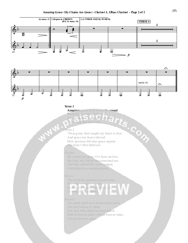 Amazing Grace (My Chains Are Gone) Bass Music PDF (Chris