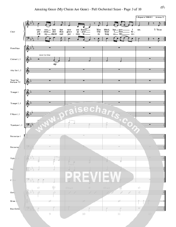 Amazing Grace (My Chains Are Gone) Conductor's Score (Chris Tomlin)
