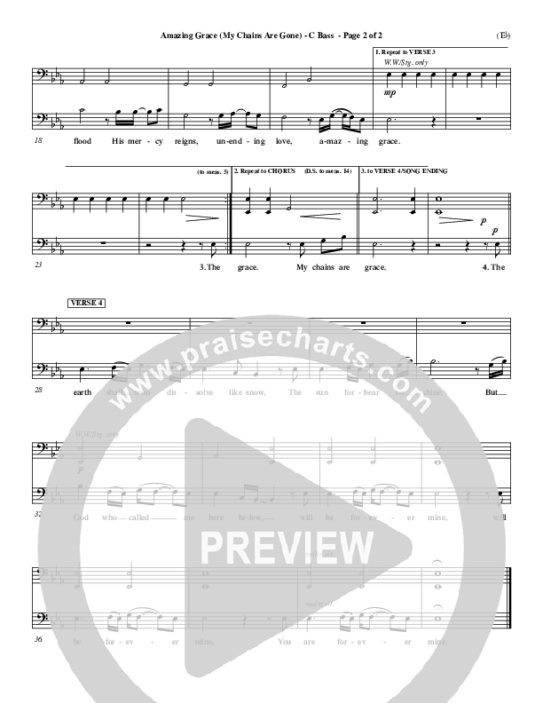 Amazing Grace (My Chains Are Gone) Contrabass (Chris Tomlin)