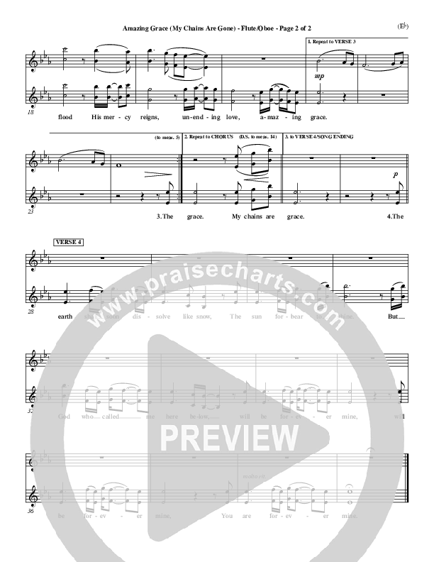 Amazing Grace (My Chains Are Gone) Flute/Oboe (Chris Tomlin)