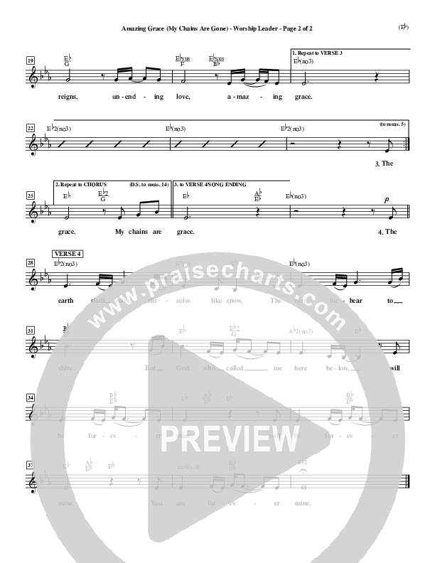Amazing Grace (My Chains Are Gone) Lead Sheet (Chris Tomlin)