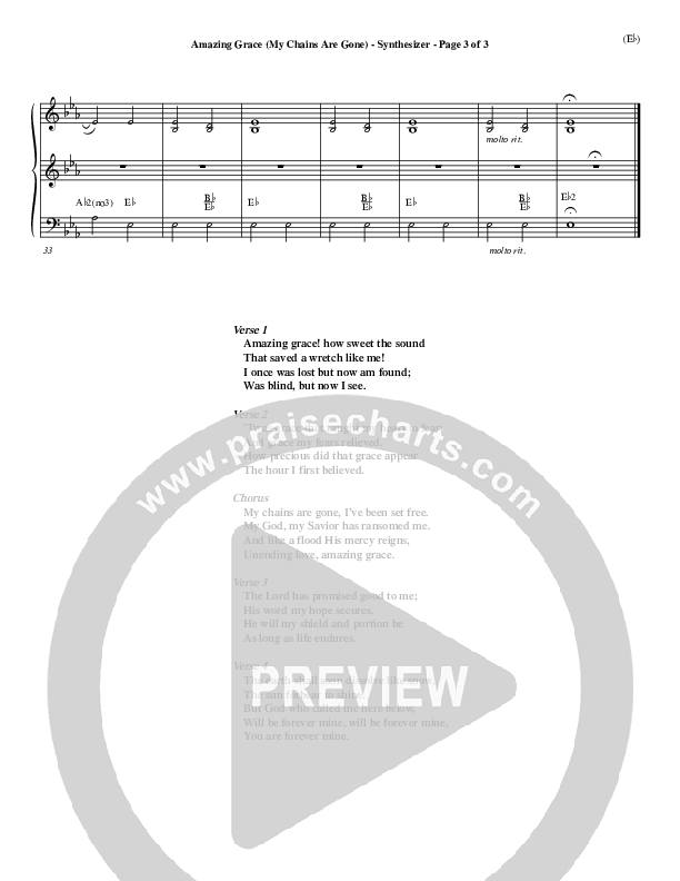 Amazing Grace (My Chains Are Gone) Synth (Chris Tomlin)