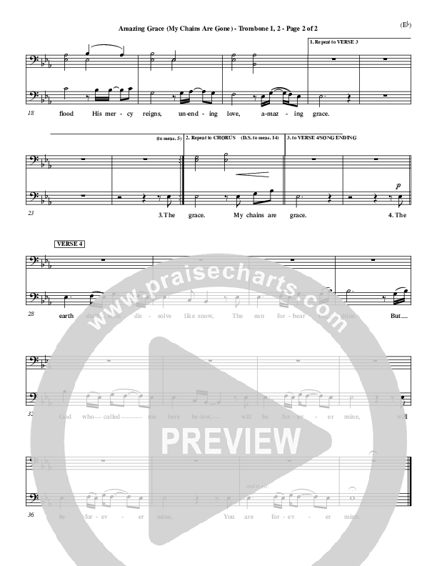 Amazing Grace (My Chains Are Gone) Trombone (Chris Tomlin)