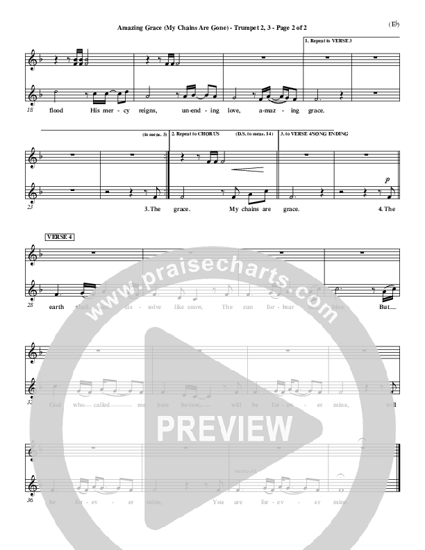 Amazing Grace (My Chains Are Gone) Trumpet 2/3 (Chris Tomlin)