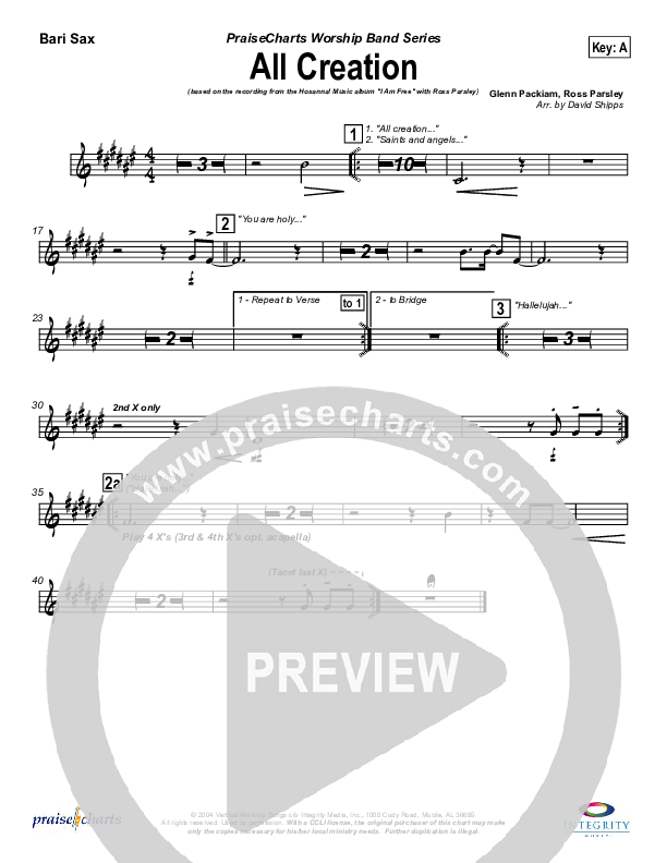 All Creation Bari Sax (New Life Worship)