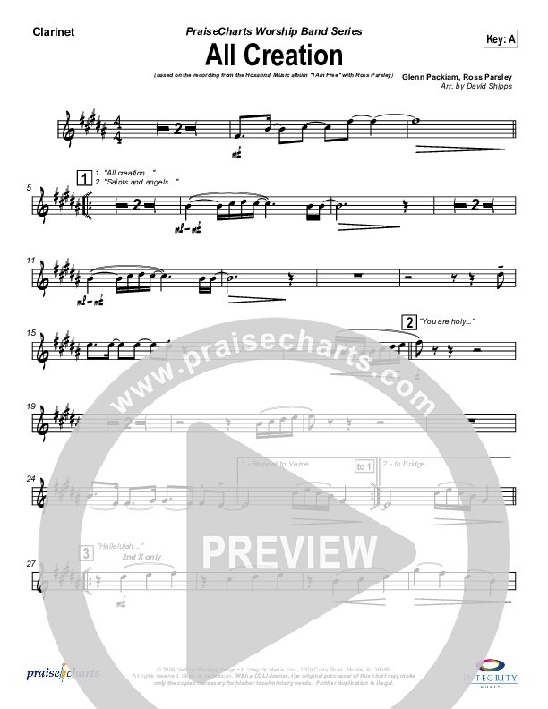 All Creation Clarinet (New Life Worship)