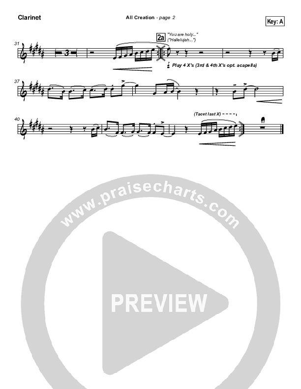 All Creation Clarinet (New Life Worship)