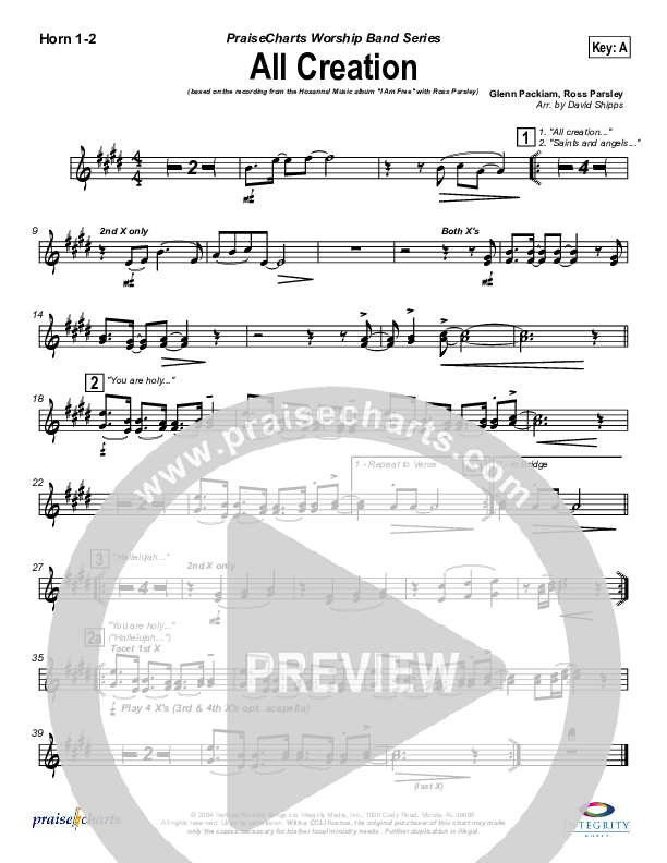 All Creation French Horn 1/2 (New Life Worship)