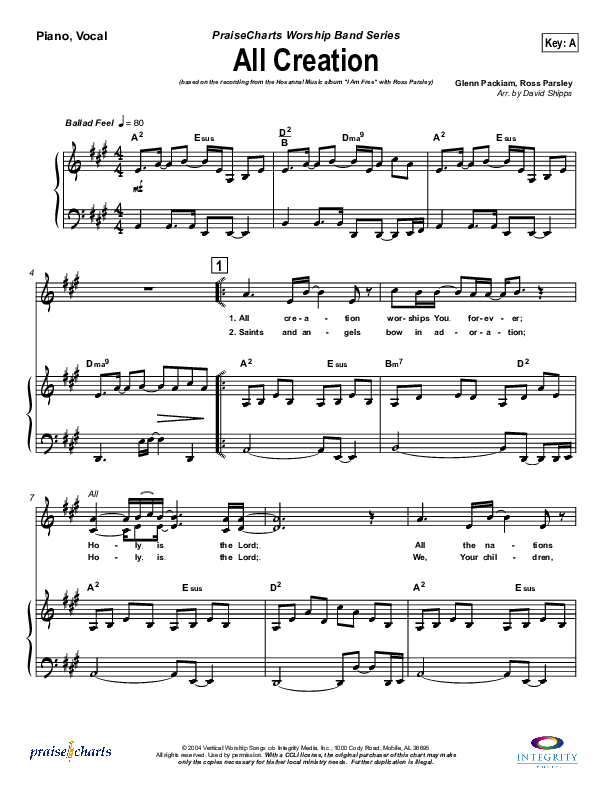 All Creation Lead & Piano (New Life Worship)