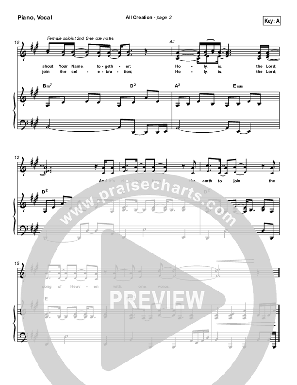 All Creation Lead & Piano (New Life Worship)