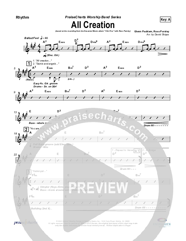 All Creation Rhythm Chart (New Life Worship)