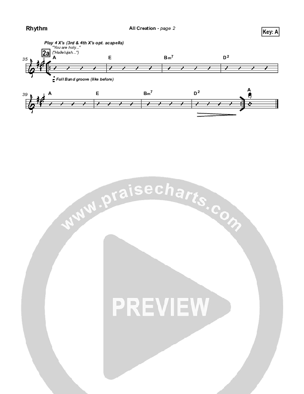 All Creation Rhythm Chart (New Life Worship)
