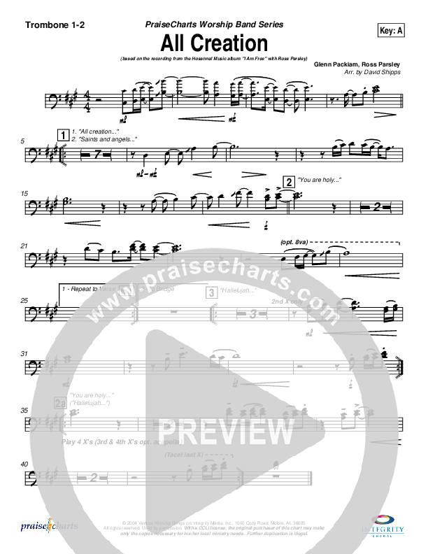 All Creation Trombone 1/2 (New Life Worship)