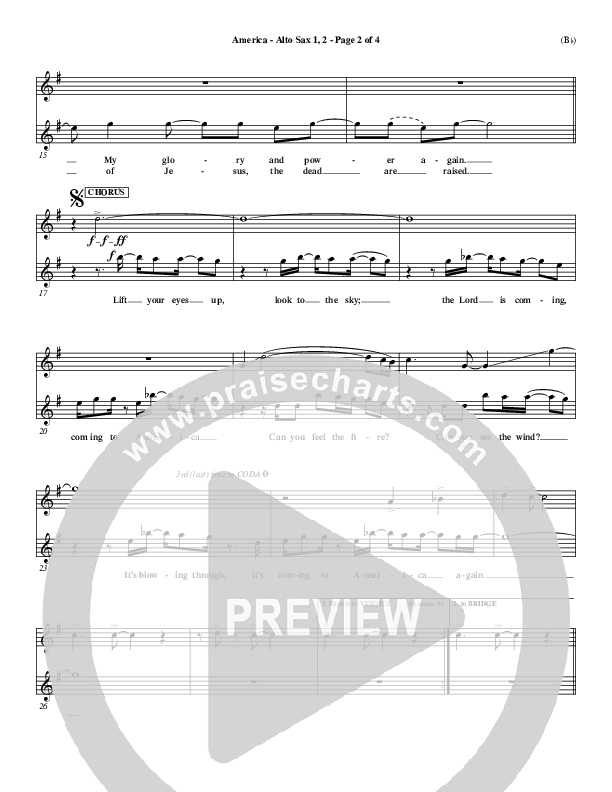 America Alto Sax 1/2 (Chris Tomlin)